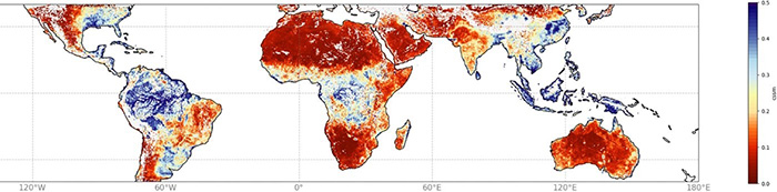 Illustration of accumulated Spire Level 2 Soil Moisture 